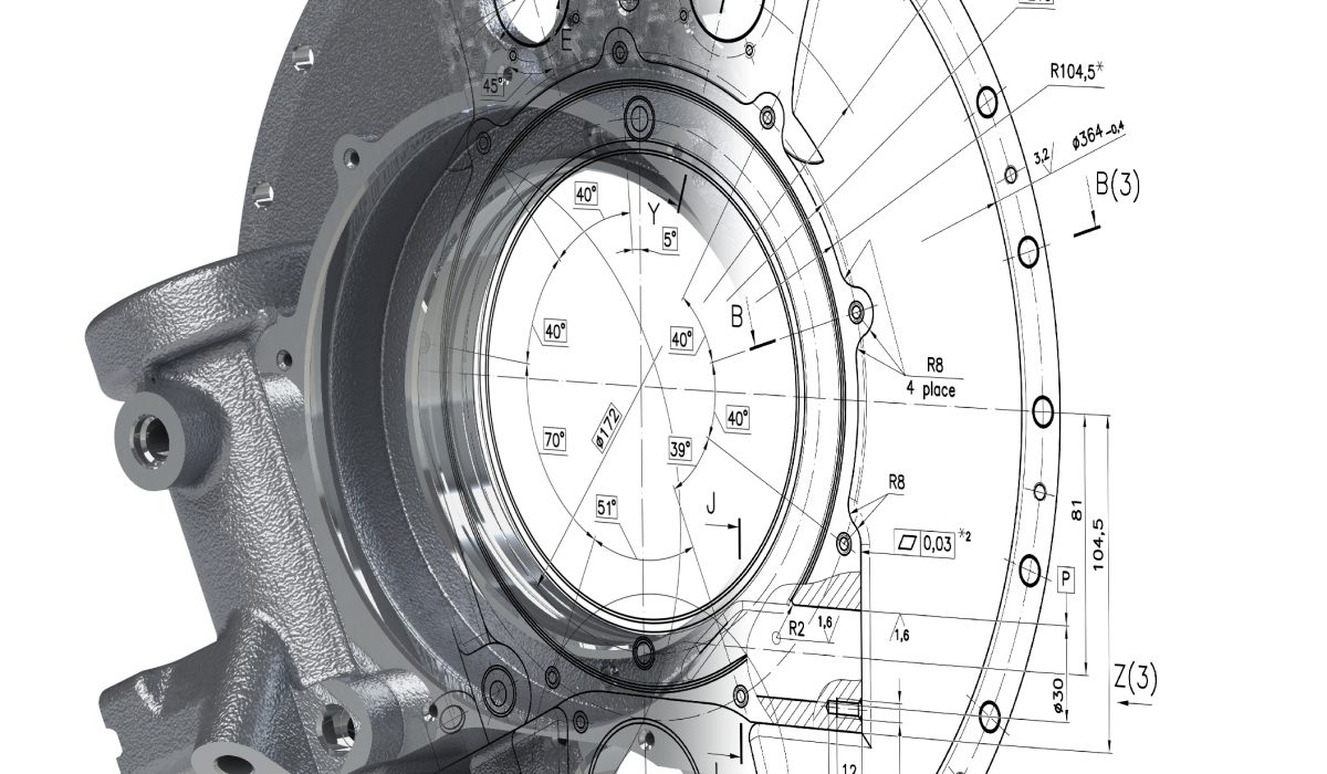 3d model of a defunct industrial parts 3d model of industrial metal products on a white background with shadow . Chrome texture, clipping path.