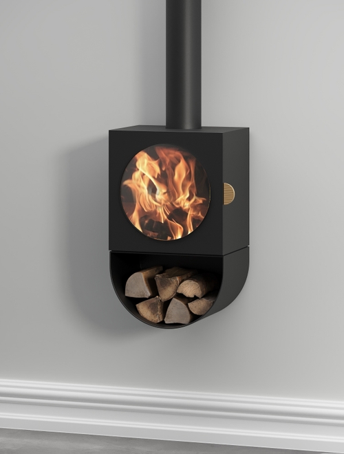 Installed wall mounted stove