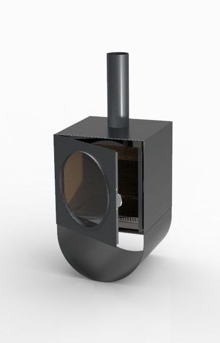Rendering of wall mounted stove
