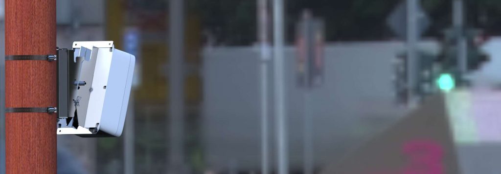 Rendering of mounted bracket with device